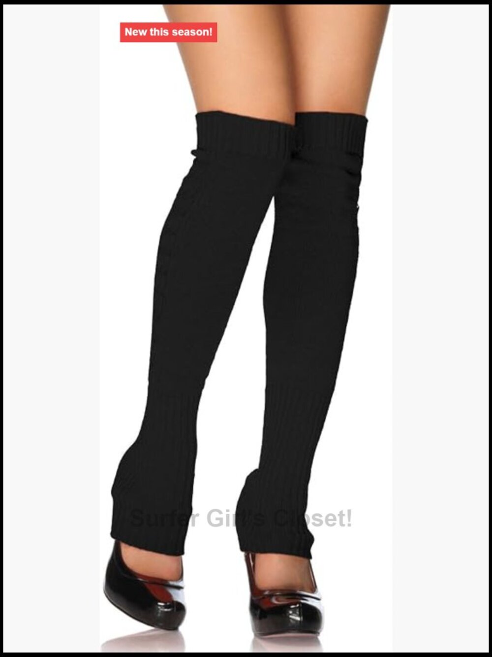Ribbed Knit Footless Leg Warmers Extra Long Pull On Stretch